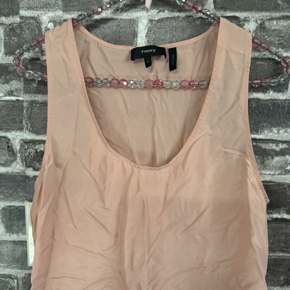 Theory cami blouse light pink 100% silk - Picture 2 of 7